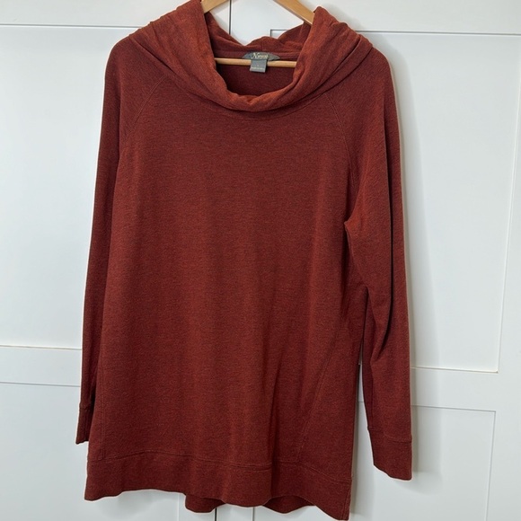 Natural Reflections Tops - Natural Reflections Long Sleeve Loose Turtleneck Rust Sweatshirt Size: Large